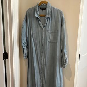 Eloquii Chambray Maxi Shirt Dress